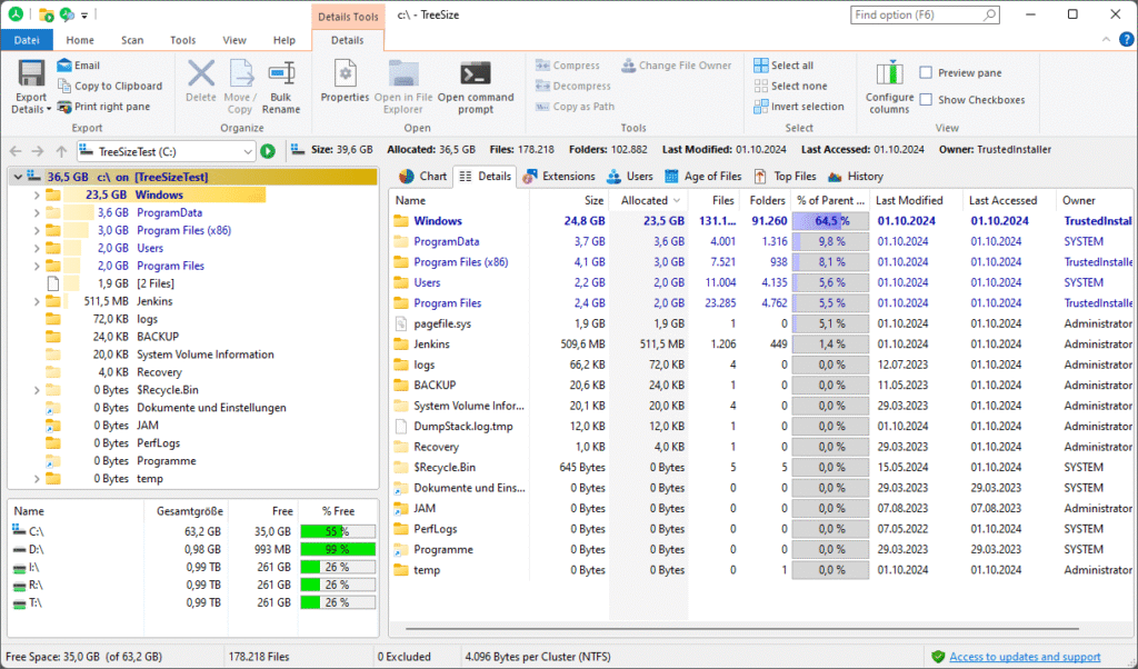 Treesize Baixar 9.8.2.2303 Free Para Windows 2026