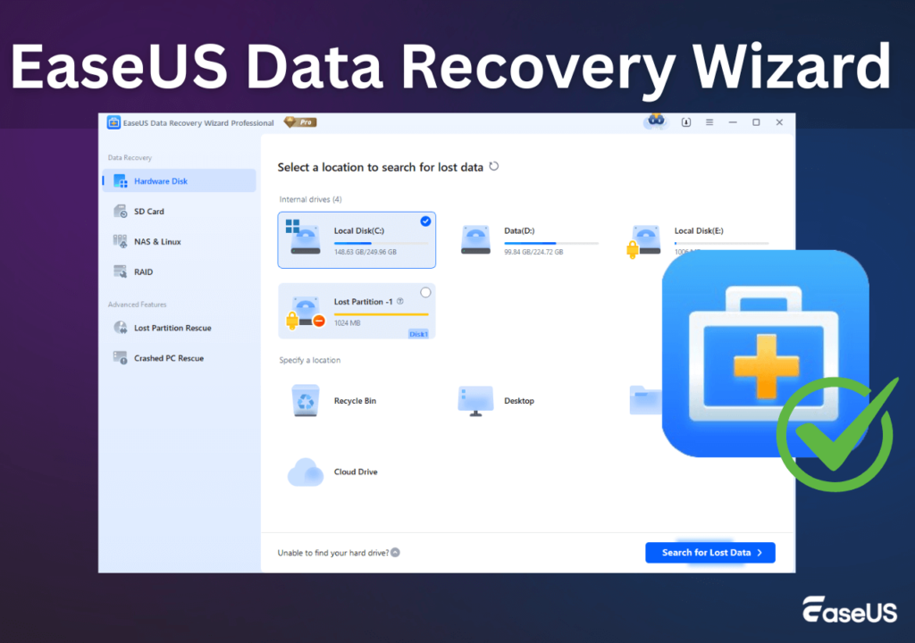 Easeus Data Recovery Wizard Crackeado 20.6.0 Full Ativador 2026